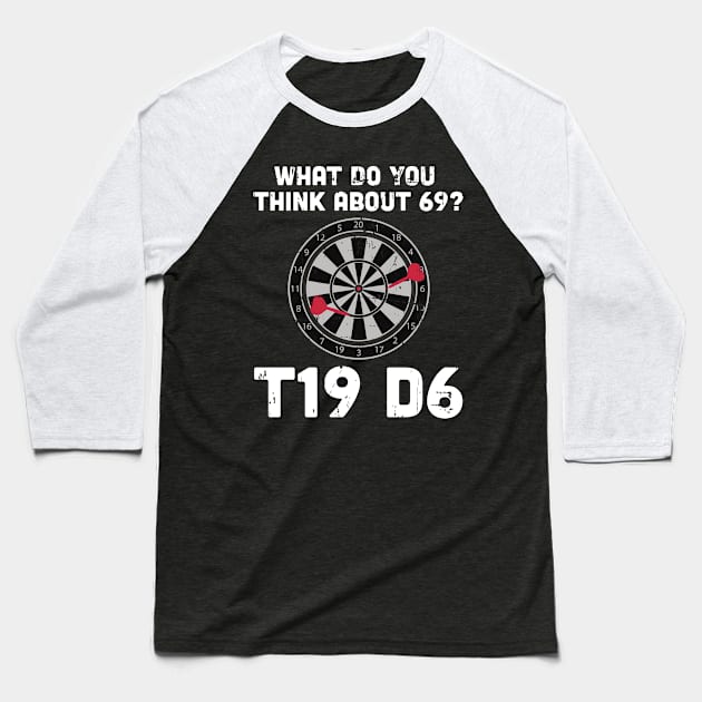 Dart Player Saying 180 Pub Gift Triple Double Baseball T-Shirt by petervanderwalk